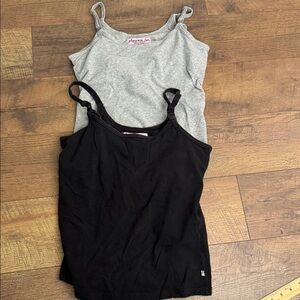 2 Nursing Tank Tops by Motherhood Maternity Gray and White Size M